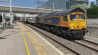 GBRF 66747 \u0026 66790 Bescot Up Engineers sidings To Berkhamsted Passing Milton Keynes Central Saturday