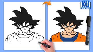 How To Draw Goku (Dragon Ball) | Anime Drawing Easy Step by Step