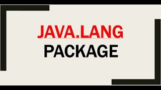 java.lang Package
