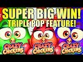 ★SUPER BIG WIN!★ TRIPLE CHICKEN POP!! 🐓 CRAZY CHICKENS Slot Machine (ARISTOCRAT GAMING)