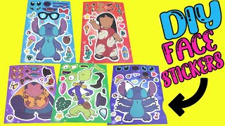 Lilo and Stitch Movie DIY Silly Face Stickers with Pleakley, Jumba, Nani Dolls