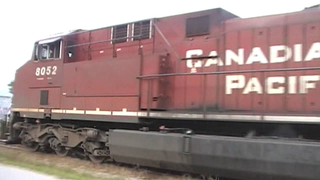 Canadian Pacific Power Leads A CSX Grain Train - YouTube