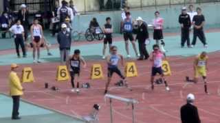 2013.04.21 九州チャレンジ陸上 T42 100m 股義足 走る Hip disarticulation prothesis running