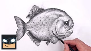 How To Draw Piranha | Sketch Tutorial (Step by Step)