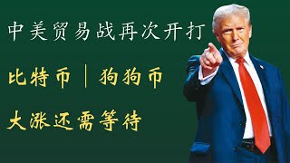 狗狗币 doge币 比特币 BTC 区块链 加密货币 最新行情走势分析，中美贸易战再次开打！比特币狗狗币大涨还需等待