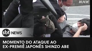 Momento do ataque ao ex-premiê japonês Shinzo Abe