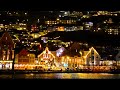 The best places to see winter lights in Bergen, Norway! Exploring Bergen by night in Norway.