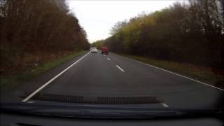 Impatient van driver overtakes on blind bend