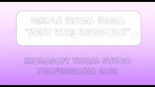 Simple "Menu with Navigation" Program using Visual Basic