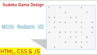 Designing a Modern Sudoku Game Interface | HTML, CSS & JavaScript Tutorial