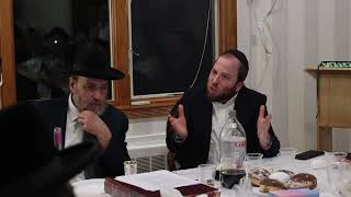 Rabbi Nachum Scheiner speaking at the Bava Basra Yerushalmi Siyum