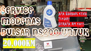 Service Modenas Bajaj Pulsar NS 200 Untuk 20000km | Apa Barang yang Yang Ditukar & Berapa Kos Total