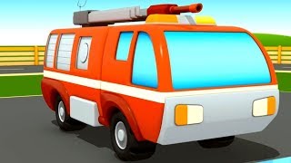 A Car School. A Fire Truck. A Car Cartoon