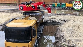 RC EXCAVATOR || RC BULLDOZERS || rc dump truck working in water || RC CONSTRUCTION WORKING EQUIPMENT