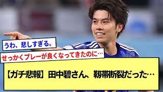 【ガチ悲報】試合中に負傷した田中碧さん、靱帯断裂だった…※2ch反応まとめ※