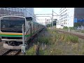 jr東日本e231系1000番台宮ヤマu510編成 e233系3000番台横コツe 59編成 発車シーン 川崎駅2番線にて