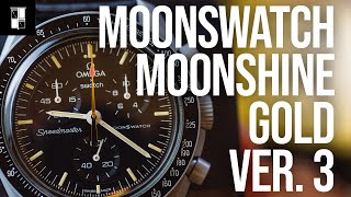 Up Close & Personal with the Pink Lume Moonshine Gold MoonSwatch (Omega x Swatch)