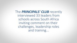 Principals' Club: Challenges, role of the principal and training