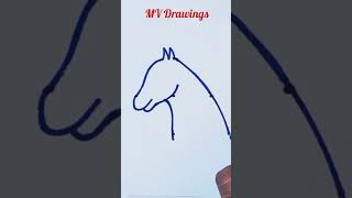 How to draw a Horse easy step by step // Horse drawing easy // #horsedrawing //#shorts//#mvdrawings