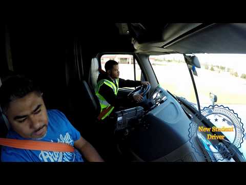 Truck Driving Student - First day at truck shifting and backing Truck Driving Student - First day at truck shifting and backing