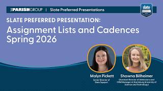 Slate Preferred Presentations: Assignment Lists And Cadences - Spring 2026