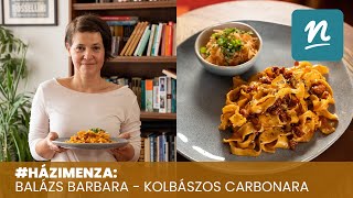 #Házimenza | Kolbászos carbonara hamis kimchivel, ahogy Balázs Barbi készíti | Nosalty