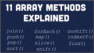 11 important array methods in JavaScript