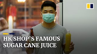 Shop selling traditional sugar cane juice quenching Hong Kong thirst for 70 years
