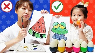 이런 물감 보셨어요? 서은이의 신기한 에그 물감놀이 색칠하기 색깔공부 Egg-Shaped Paints