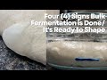 The four (4) signs bulk fermentation is done/dough is ready to shape