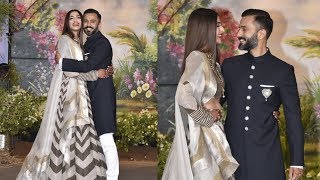 Sonam Kapoor Makes A Grand Entry With Husband Anand Ahuja At Her Wedding Reception