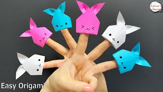 【折り紙】簡単 うさぎの指人形　How to make a rabbit finger puppet#うさぎ#兎#兔#動物#bunny#兔子#토끼#折り方#おりがみ#origami#ओरिगामी