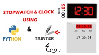 STOPWATCH(timer) & CLOCK USING PYTHON & TKINTER AS GUI #python #tkinker #stopwatch #clock
