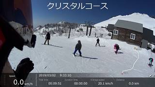 19/3/2 川場スキー場 クリスタルエクスプレス クリスタルコース経由3,3km