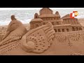 artist sculptures sand art for kartik purnima at sea beach in berhampur