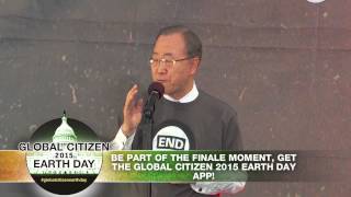 Ban Ki-moon on stage at Global Citizen 2015 Earth Day
