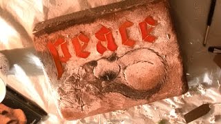 Pet Memorial Stone with Stained Glass and Cement