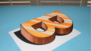 How To Draw 3d Letter B Easy 3d Letters Drawing Videos For Kids