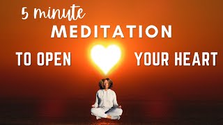 Quick 5 Minute Guided Meditation To Open Your Heart❤️Release Stress and Bad Energy #guidedmeditation
