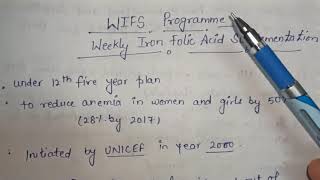 WIFS- Weekly Iron Folic Acid Supplementation Program