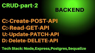 CRUD Full Stack App API using Node, Express, Sequelize, PostgreSQL part-2