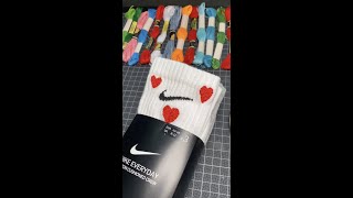 DIY: Nike Hearts Embroidery Socks Gift Idea ❣️