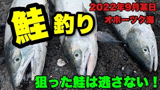 【鮭釣り】2022年 第4戦 アキアジ釣り最高！狙った鮭がドンピシャでゲット！