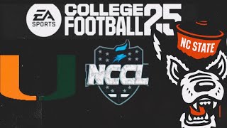 NCCL: #2 Miami (8-1) Vs Nc State (6-3) Week 11 CS3