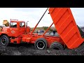 Truck got stuck in mud! This is how cargo is delivered in difficult off road conditions!