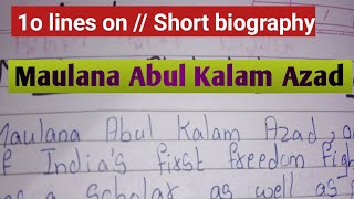 10 lines on Maulana Abul Kalam Azad // Short Biography