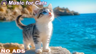 Great Relaxing Music for Cats - Gentle Harp Music That Cats Love - Relax with Ocean Wave Sounds 🎵