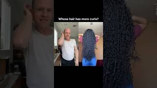 WHOSE HAIR HAS MORE CURLS? 🤷‍♀️ #hair #shorts #funny