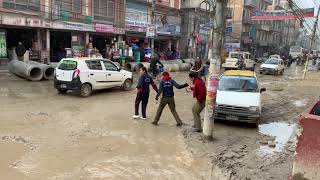 Ugly, messy streets of Boudha, Jorpati, Kathmandu, Nepal