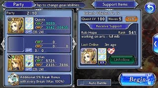 [DFFOO-GL] Balamb Whiplash (Quistis LC) Quistis/Agrias Another Duo! 291k Score!